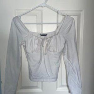 Shein White Long Sleeve Top